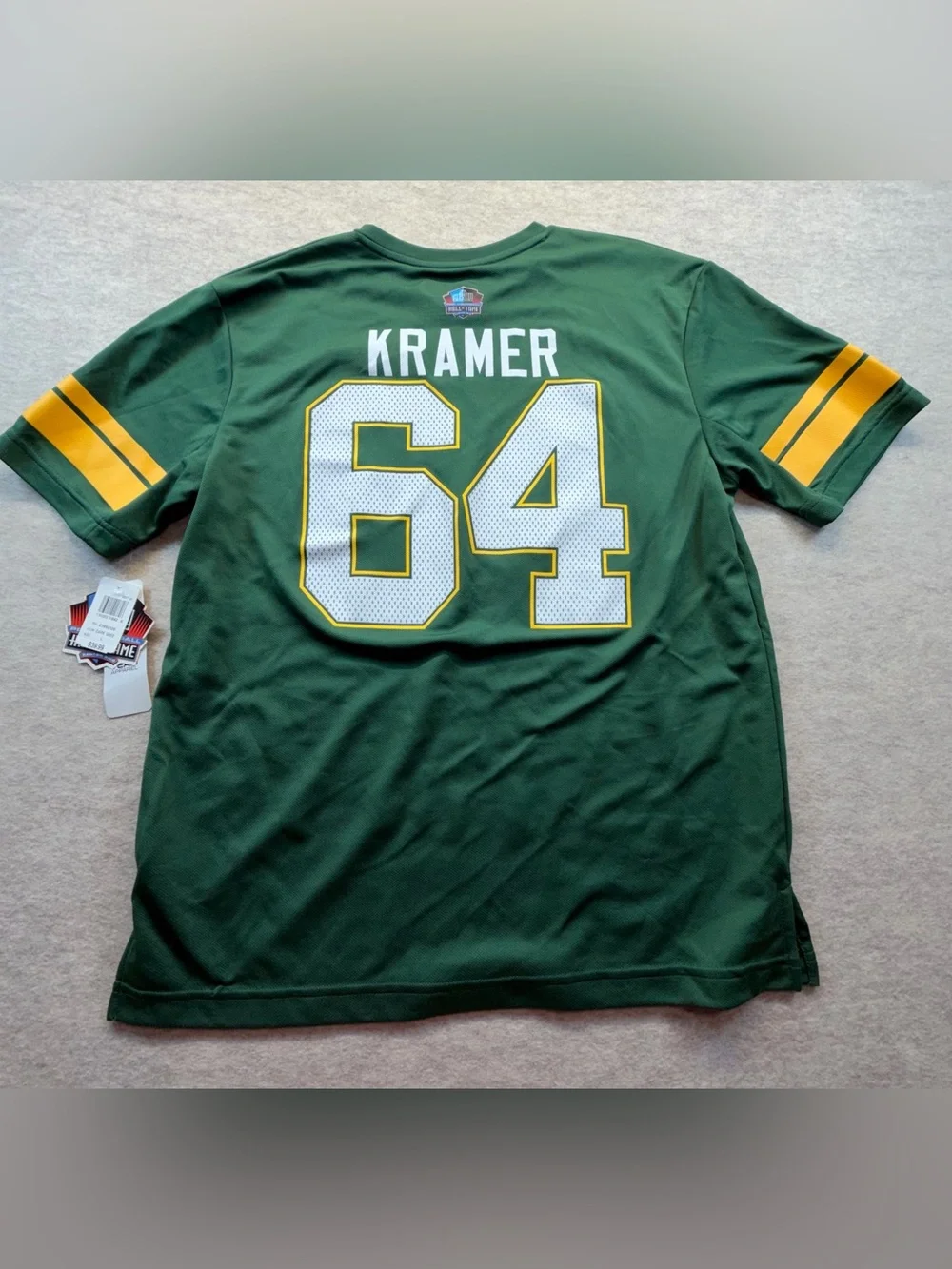 Green Bay Packers Jerry Kramer #64 Pro Football Hall of Fame Shirt Men’s L NWT